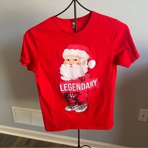 Ultra Soft M Red Legendary Santa Short Sleeve Christmas Tee T-Shirt